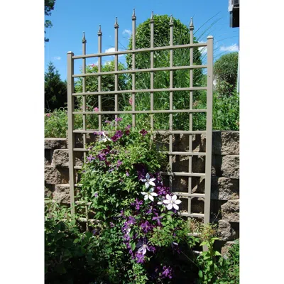 Quikfurn 8 Ft Vinyl Trellis In Mocha Brown With Wall Mounting Hardware