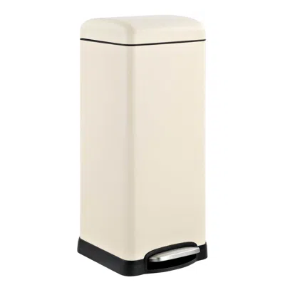 Quikfurn 8-gallon Retro Stainless Steel Step-on Trash Can In Light Almond Beige Finish