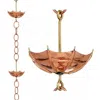 Quikfurn 8.5 Ft. Copper Umbrella Rain Chain Gutter Downspout With Brass Accessories