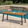 Quikfurn Acacia Wood 69 X 32 Inch Outdoor Patio Dining Table In Teak Finish