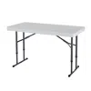 Quikfurn Adjustable Height 4-foot Commercial Folding Table With White Hdpe Top
