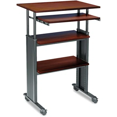 Quikfurn Adjustable Height Stand Up Computer Desk Workstation In Cherry