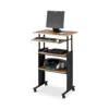 Quikfurn Adjustable Height Stand Up Office Desk In Medium Oak