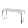 Quikfurn Adjustable Height White Hdpe Folding Table With Powder Coated Steel Frame