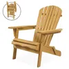 Quikfurn All Weather Adirondack Large Foldable Chair Natural Finish