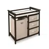 Quikfurn Baby Changing Table With 3 Baskets And Hamper In Espresso