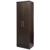 Quikfurn Bedroom Wardrobe Cabinet Storage Closet Organizer In Dark Brown Oak Finish