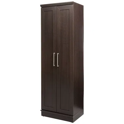 Quikfurn Bedroom Wardrobe Cabinet Storage Closet Organizer In Dark Brown Oak Finish