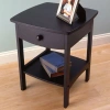 Quikfurn Black 1-drawer Bedroom Nightstand Contemporary End Table