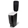 Quikfurn Black 10-gallon Narrow Kitchen Trash Can With Easy Step-on Lid