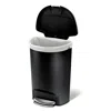 Quikfurn Black 13-gallon Kitchen Trash Can With Foot Pedal Step Lid