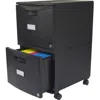 Quikfurn Black 2-drawer Locking Letter/legal Size File Cabinet With Casters/wheels