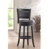 Quikfurn Black 29-inch Swivel Seat Barstool With Faux Leather Cushion Seat
