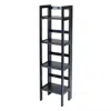 Quikfurn Black 4-tier Shelf Folding Shelving Unit Bookcase Storage Shelves Tower
