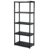 Quikfurn Black 5-tier Heavy Duty Shelving Unit Bookcase Garage Kitchen Storage Shelf