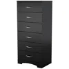 Quikfurn Black 6-drawer Lingerie Chest For Contemporary Bedroom