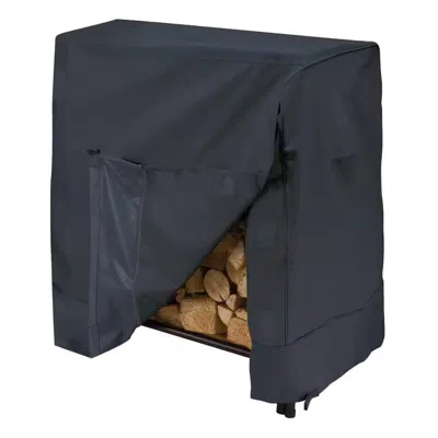 Quikfurn Black Firewood Rack Cover - Fits 4-ft. Log Racks In Orange