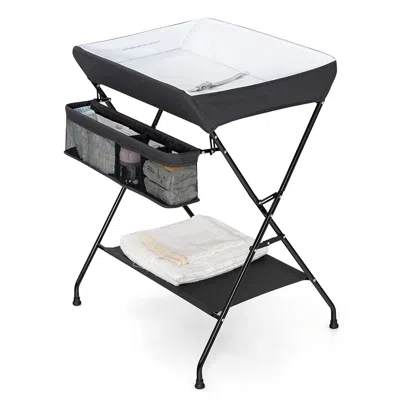 Quikfurn Black Folding Wide Nursery Diaper Baby Changing Table