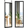 Quikfurn Black Full Length Bedroom Mirror With Over The Door Or Wall Mounted Design