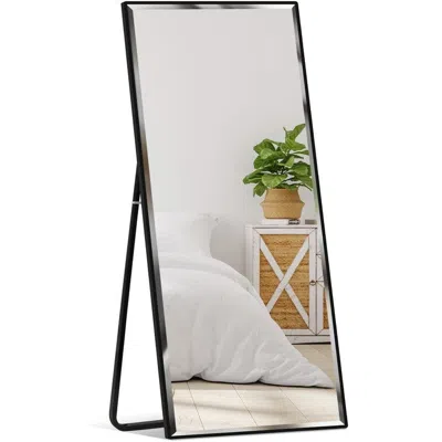 Quikfurn Black Large Full Length Leaning Wall Or Hanging Mirror