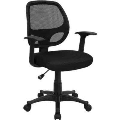 Quikfurn Black Mesh Mid-back Office Chair
