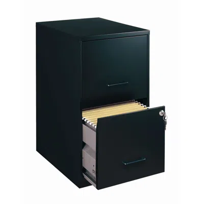 Quikfurn Black Metal 2-drawer Vertical Filing File Cabinet