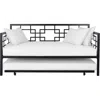 Quikfurn Black Metal Daybed Frame With Twin Pull-out Trundle Bed