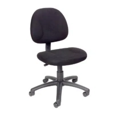 Quikfurn Black Office Chair With Padded Seat And Back With Lumbar Support