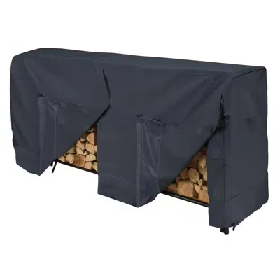 Quikfurn Black Outdoor Firewood Rack Cover - Fits 8-ft. Log Rack