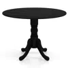 Quikfurn Black Solid Wood 40-inch Round Kitchen Dining Table - Rustic Farmhouse