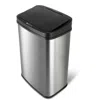 Quikfurn Black Top 13-gallon Stainless Steel Kitchen Trash Can With Motion Sensor Lid