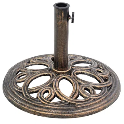 Quikfurn Bronze Finish Cast Iron Round Umbrella Stand Base