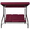Quikfurn Burdy Outdoor Patio Deck Porch Canopy Swing With Cushions