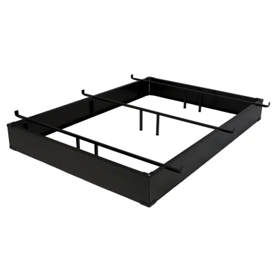 Quikfurn California King Hotel Style Metal Bed Base Bed Frame In Espresso 7.5-inch High