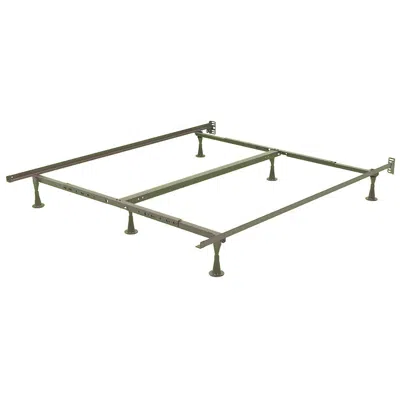 Quikfurn California King Metal Bed Frame With Wide Glide Legs And Headboard Brackets