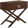 Quikfurn Cappuccino Brown Wood 1-drawer End Table Nightstand With X Legs
