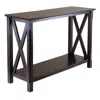 Quikfurn Cappuccino Brown Wood Console Sofa Table With Bottom Shelf