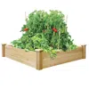 Quikfurn Cedar 4 Ft X 4 Ft X 10.5 In Raised Garden Bed - Made In Usa