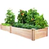 Quikfurn Cedar Wood 2-ft X 8-ft Outdoor Raised Garden Bed Planter Frame - Made In Usa