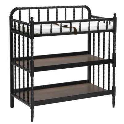 Quikfurn Changing Table In Black Wood Finish With 1-inch Waterproof Changing Pad