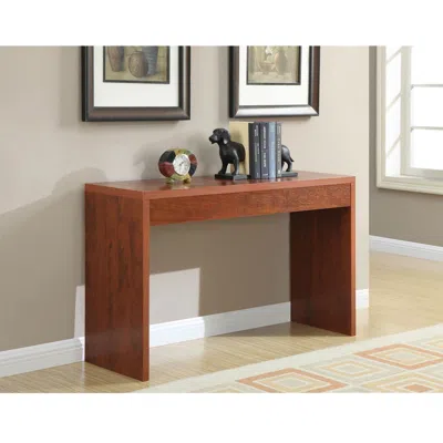 Quikfurn Cherry Finish Sofa Table Modern Living Room Console Table In Brown