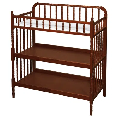 Quikfurn Cherry Wood Changing Table With 1-inch Waterproof Changing Pad
