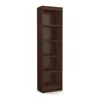 Quikfurn Chocolate Brown Wood Finish 71-inch Tall 5-shelf Bookcase