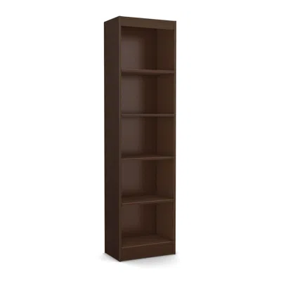 Quikfurn Chocolate Brown Wood Finish 71-inch Tall 5-shelf Bookcase