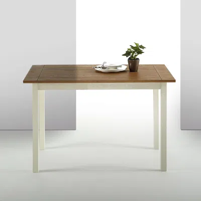 Quikfurn Classic Pine Wood 45 X 28 Inch Dining Table With White Legs