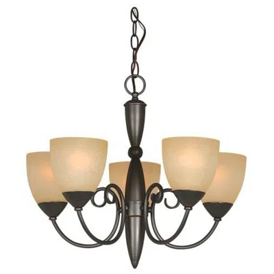 Quikfurn Classic Style 5-light Bronze Chandelier 21-inch X 18-inch In Brown