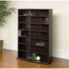 Quikfurn Contemporary 6-shelf Bookcase Multimedia Storage Rack Tower In Brown Finish