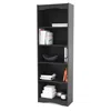 Quikfurn Contemporary Black Bookcase With 5 Shelves And Curved Accents