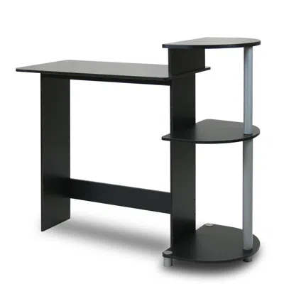 Quikfurn Contemporary Computer Desk In Black Grey Finish
