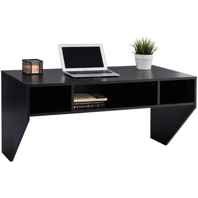 Quikfurn Contemporary Space Saver Floating Style Laptop Desk In Black